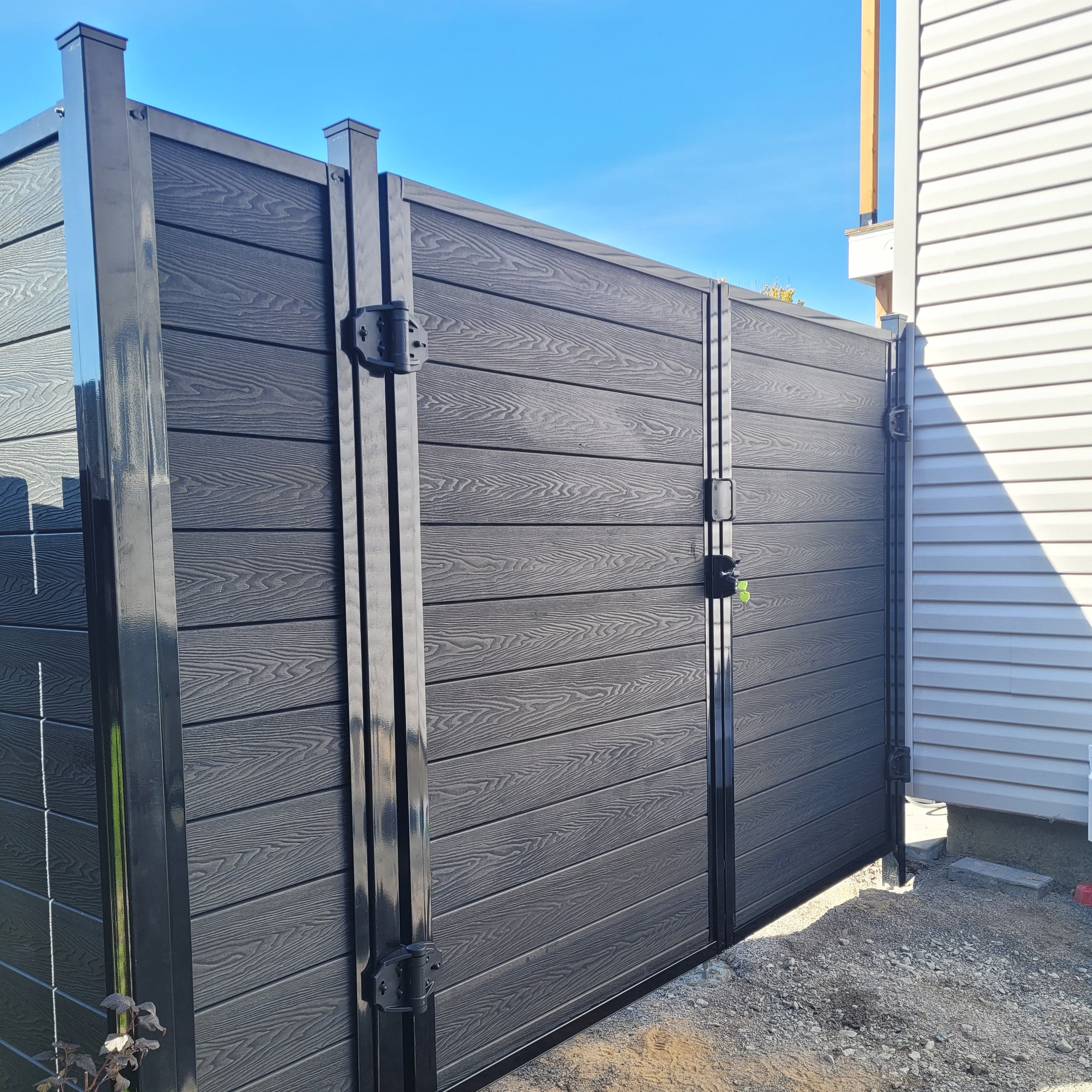 Composite WPC Privacy Fencing - Black Gate/Door