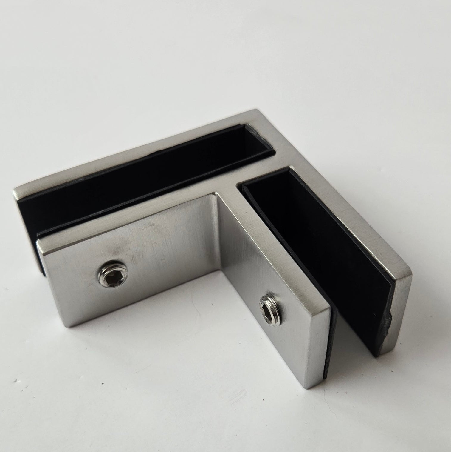 Glass to Glass Corner Union 1" Stainless