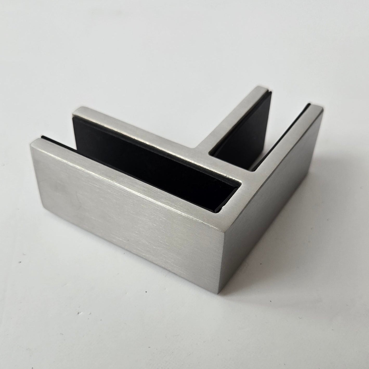 Glass to Glass Corner Union 1" Stainless