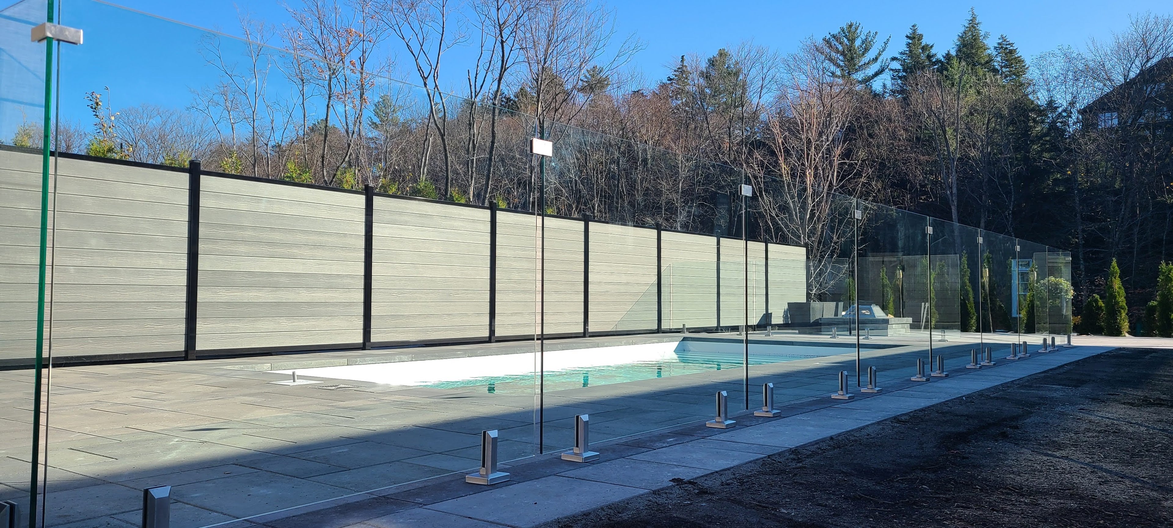 12mm Glass Pool Fence and Privacy WPC Composite Fencing