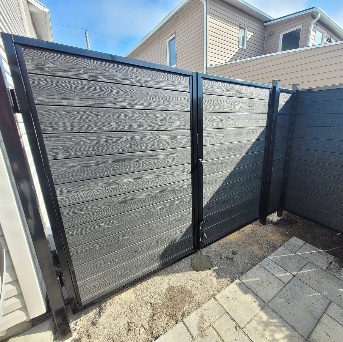 Composite WPC Privacy Fencing - Double Door Black