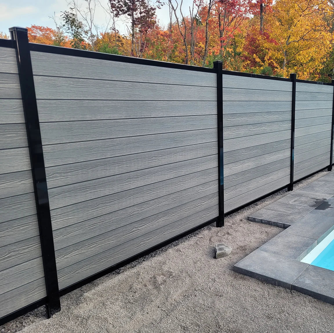 Composite WPC Privacy Fencing - Light Grey