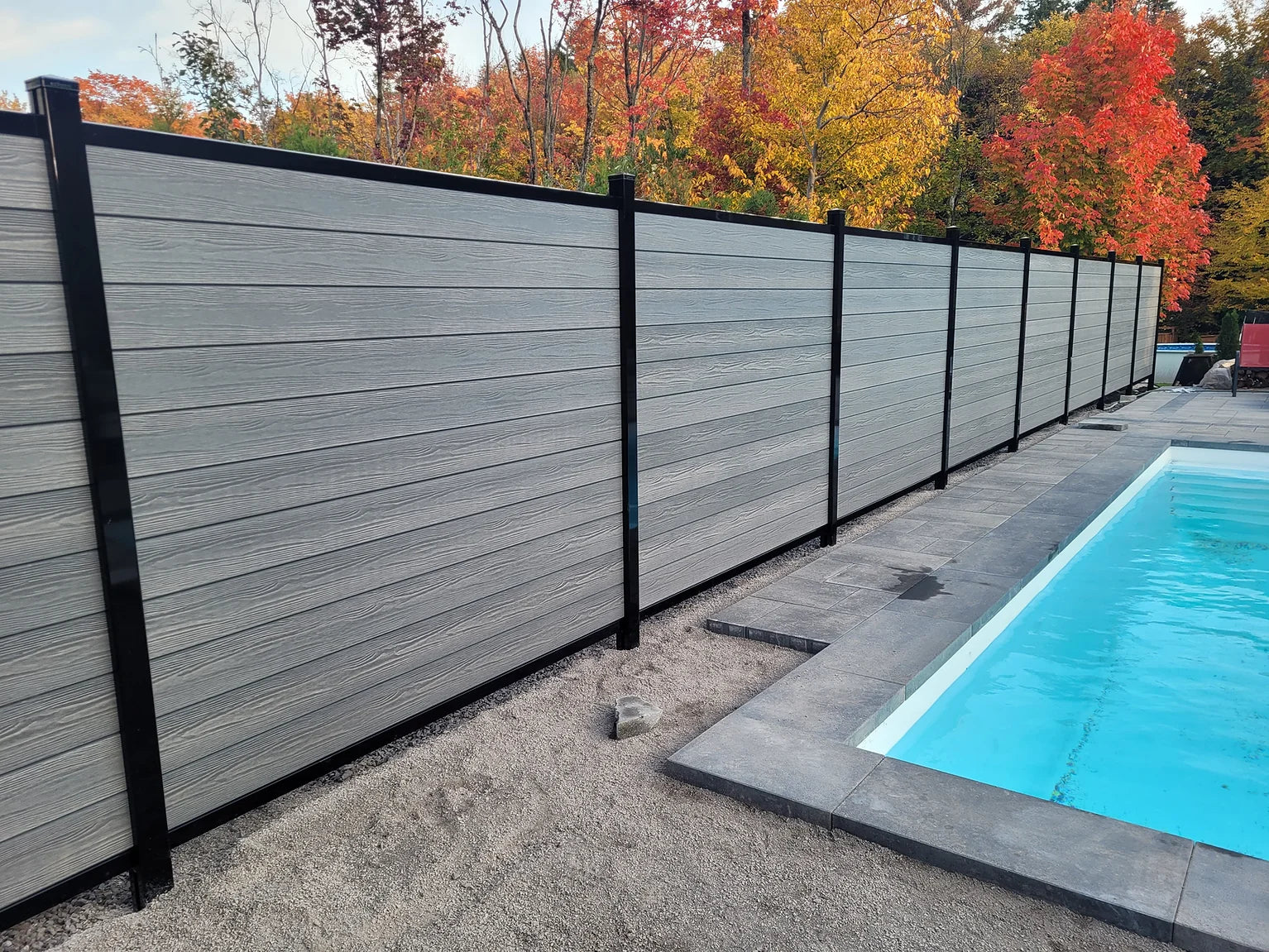 Composite WPC Privacy Fencing - Light Grey